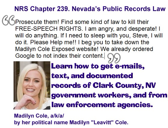 Nevada Public Records Request against Madilyn Cole